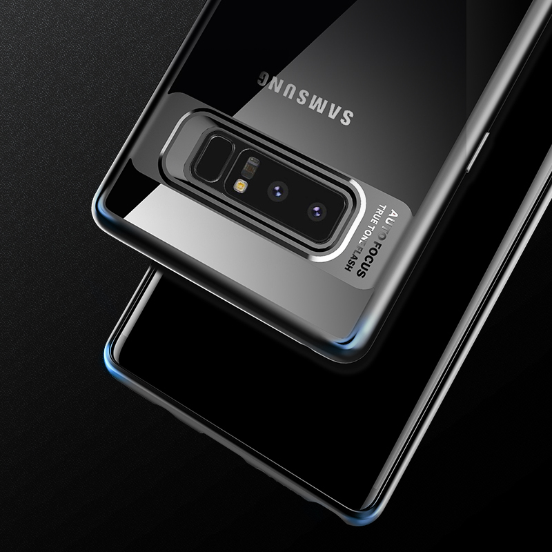 洛克(ROCK)SAMSUNG Note8 手机壳透明保护套三星NOTE8全包防摔硬壳 晶彩系列 黑色