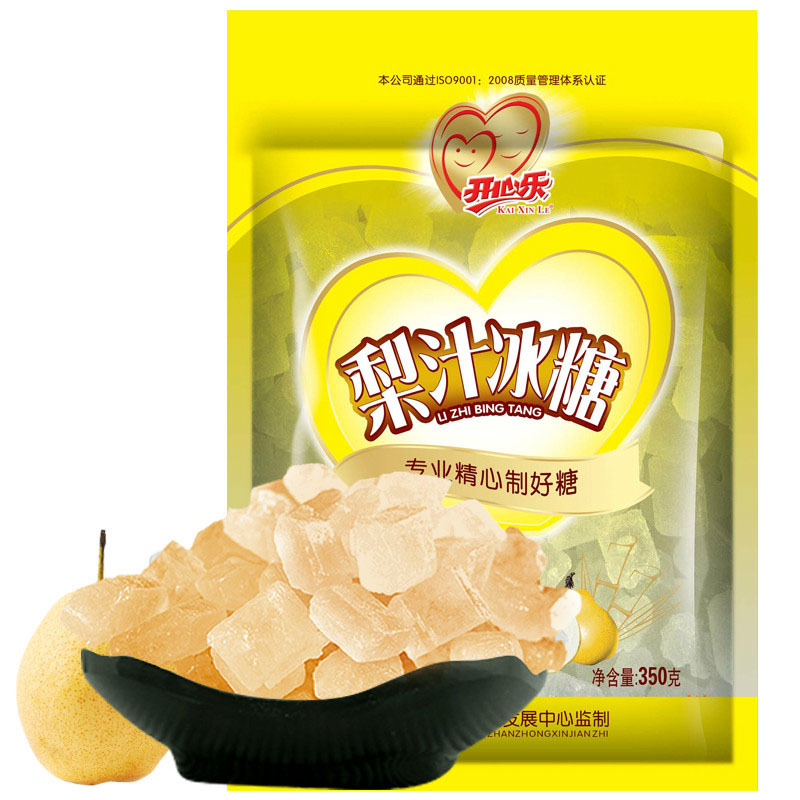 开心乐土冰糖梨汁冰糖350g小粒甘蔗食糖纯正甘甜