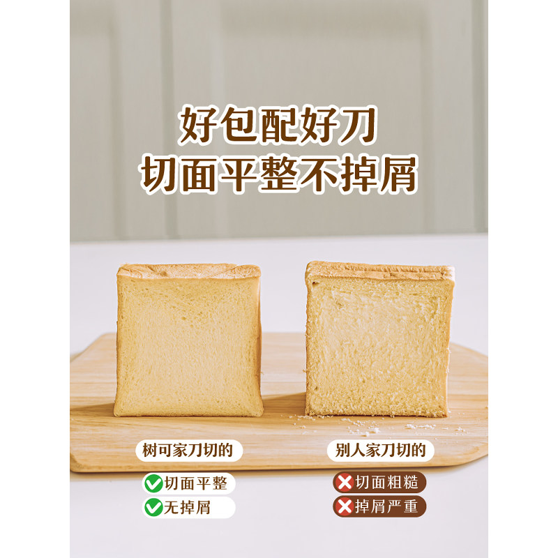 树可橘猫面包刀锯齿切吐司专用切片烘焙据切刀贝果三明治蛋糕锯刀高清大图