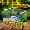 20x16x14玻璃珠(送把手) 小乌龟缸带晒台别墅鱼缸养乌龟专用缸巴西龟盆玻璃手提缸龟缸金鱼