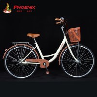 上海凤凰PHOENIX轻便车/通勤自行车普通学生单车24寸/26寸成人城市单车男女复古代步车