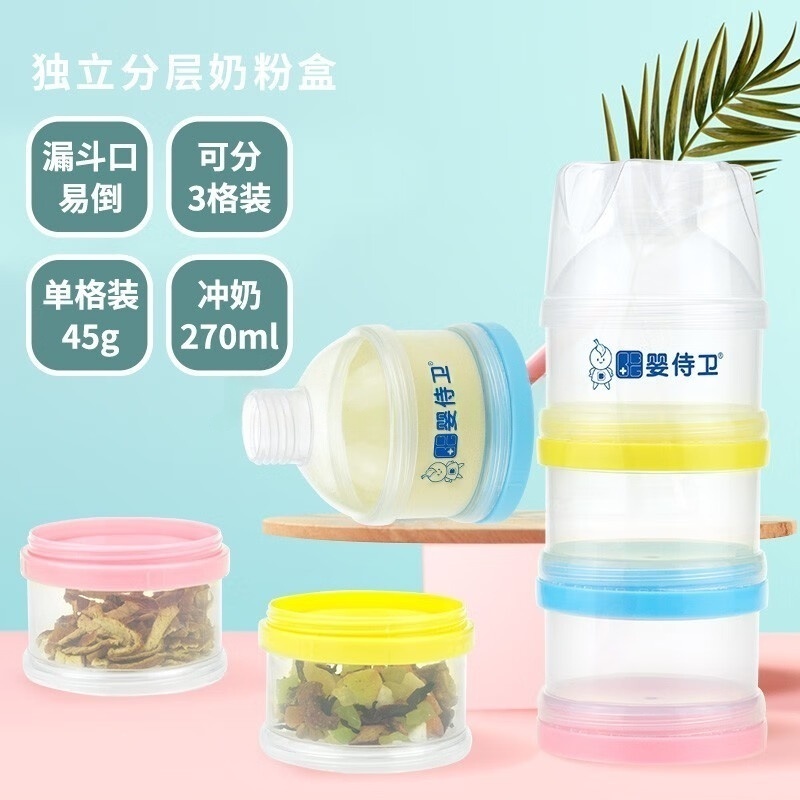 婴侍卫高容量分层奶粉盒F702高清大图