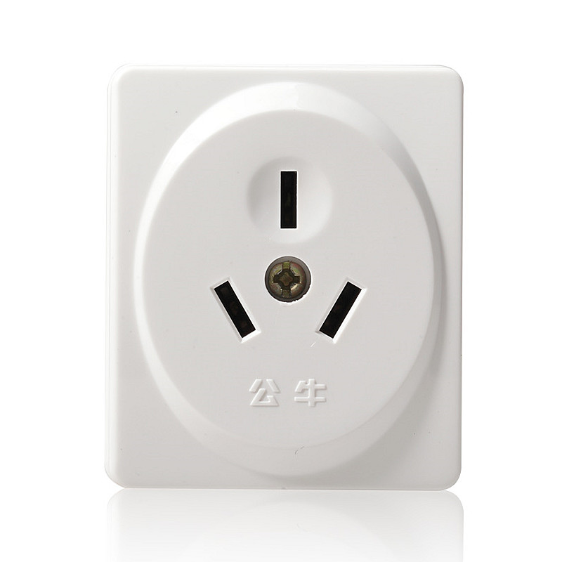 公牛 明装大功率16a插座墙面扁三孔空调热水器插座gn-z3 5个装