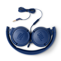 JBL TUNE 500 头戴式有线耳机耳麦 运动耳机+游戏耳机 石墨蓝