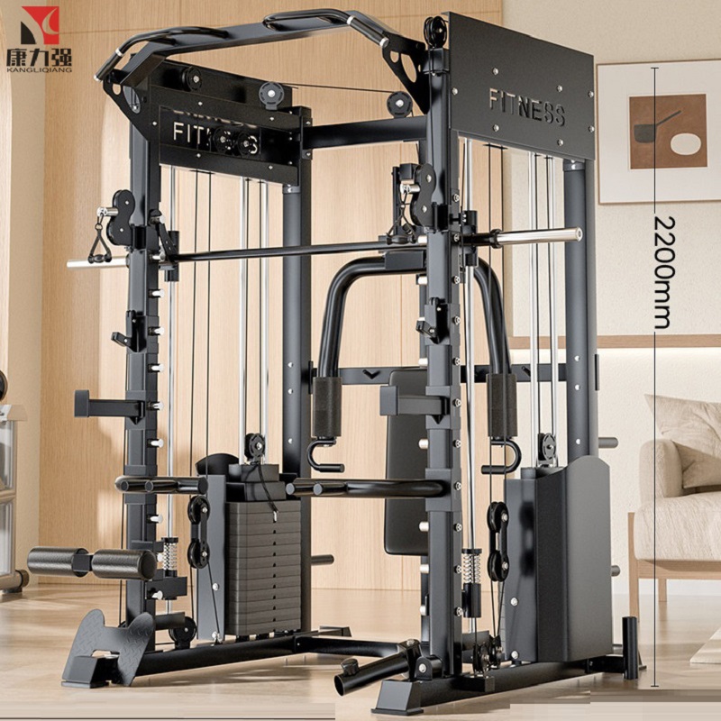 康力强A4多功能史密斯机综合训练器龙门架健身家用器材力量训练器械A4单机+2.2米奥杆+105KG杠铃片高清大图