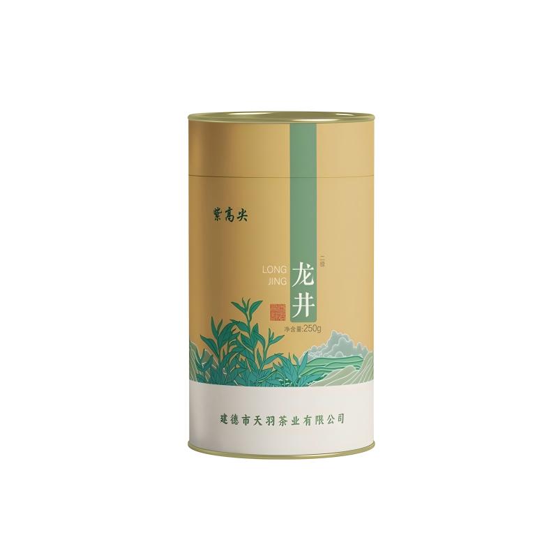 紫高尖龙井茶二级250g罐高清大图