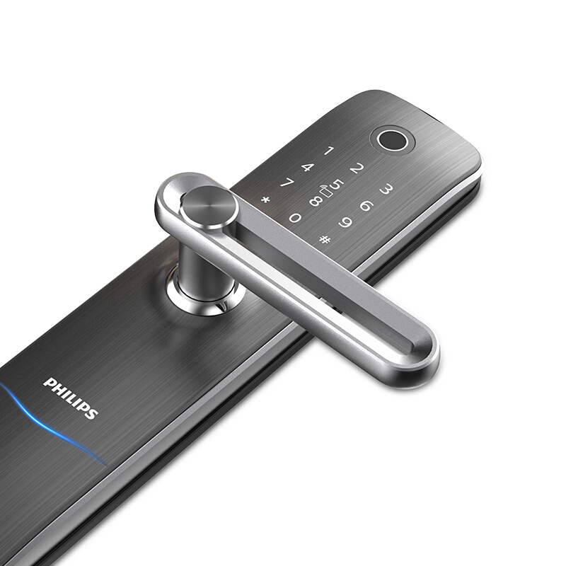 飞利浦(PHILIPS)171(香槟金)7000系列执手式智能门锁指纹锁防盗门锁家用智能锁电子锁 可挂天地钩