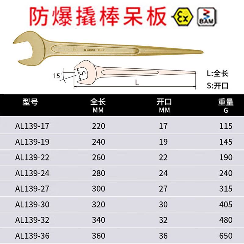WEDO/维度 防爆撬棒呆扳手 AL139-60 60mm 1把图片