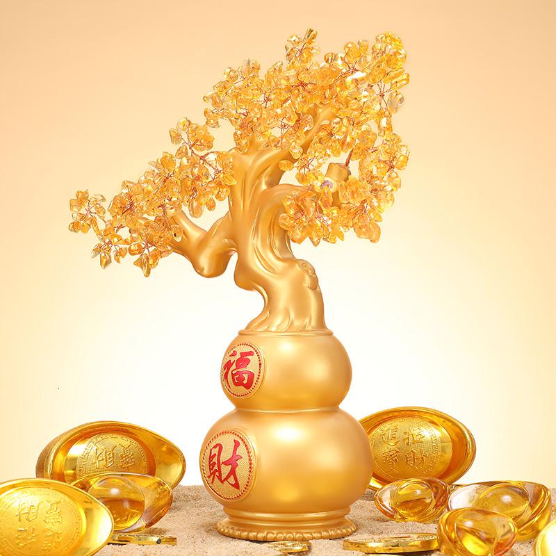 家柏饰(CORATED)水晶发财树摆件大号葫芦工艺品家居客厅酒柜装饰品高清大图