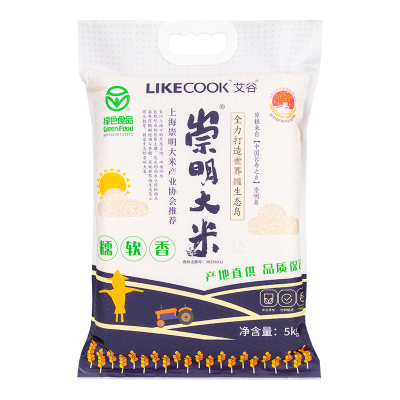 艾谷崇明大米5kg*1粳米香米口感软糯10斤南粳46真空包装
