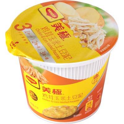 Maggi美极 土豆泥懒人食品方便速食代餐鸡茸玉米口味12盒*45g 雀巢出品