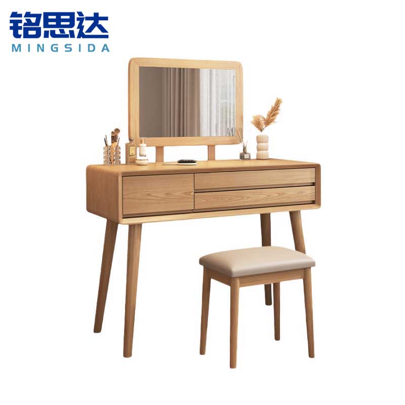 铭思达梳妆台100cm+软包凳套高清大图
