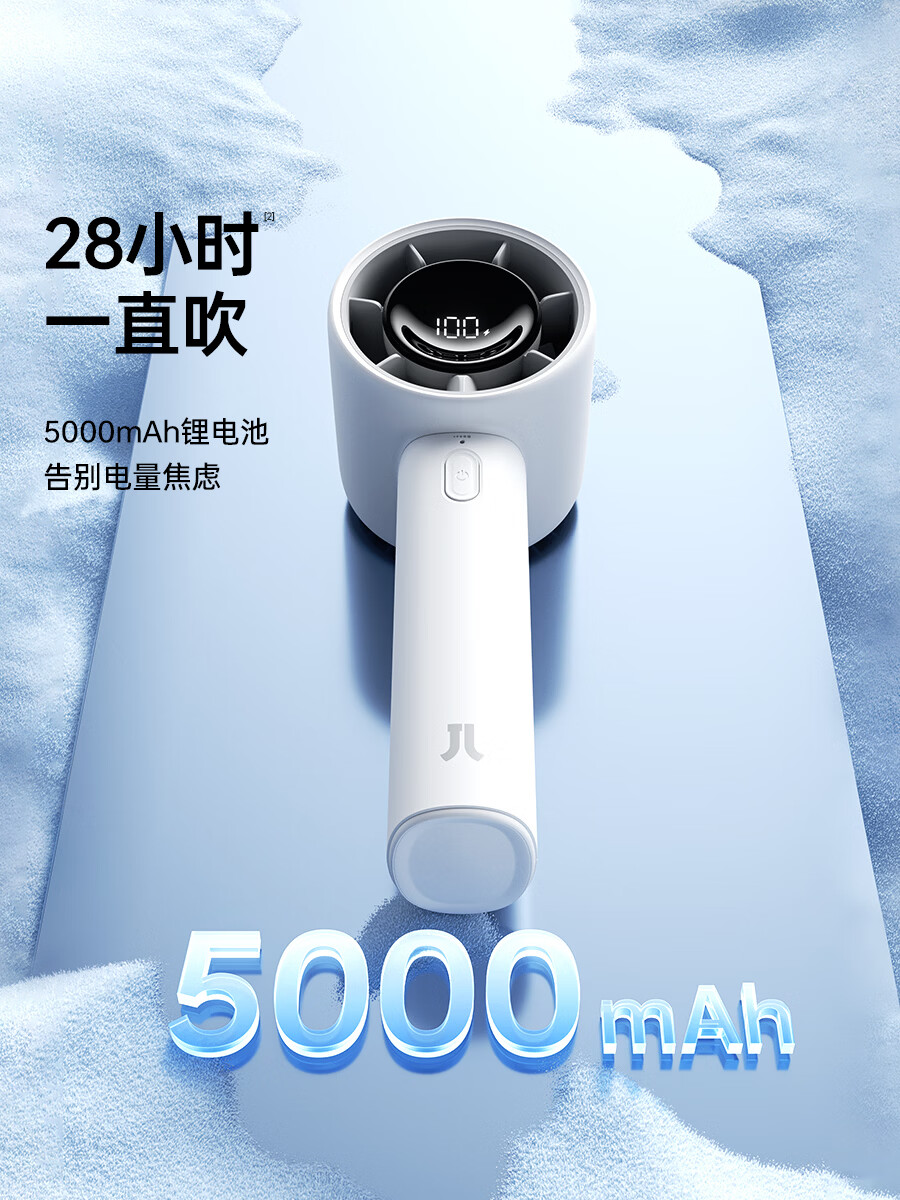 几素(JISULIFE)手持小风扇高速节能小风炮小型迷你便携式户外随身usb充电长续航电风扇 LIFE10S灰色高清大图