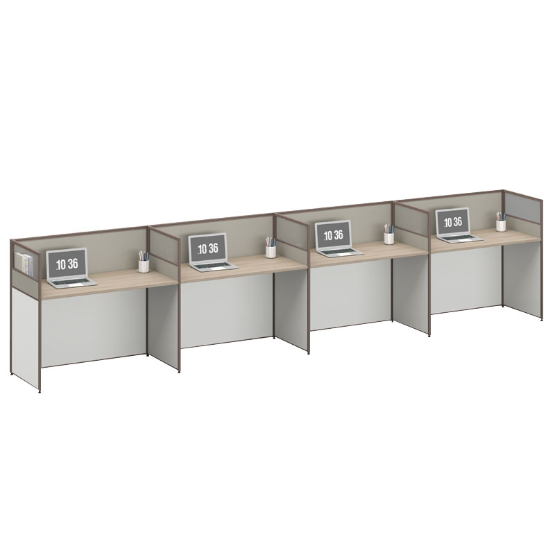 臻远ZYGW-044职员桌办公桌屏风工作卡位 直排四人位