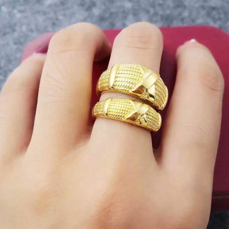 老九佛爷情侣款对戒黄铜镀越南沙金镀金男女同款戒指PTHSMY7548送女朋友七夕情人节礼物