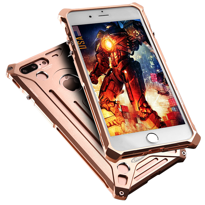HIGE/iPhone7手机壳iPhone7plus保护套金属防摔保护套后盖 适用于苹果7plus手机壳 玫瑰金