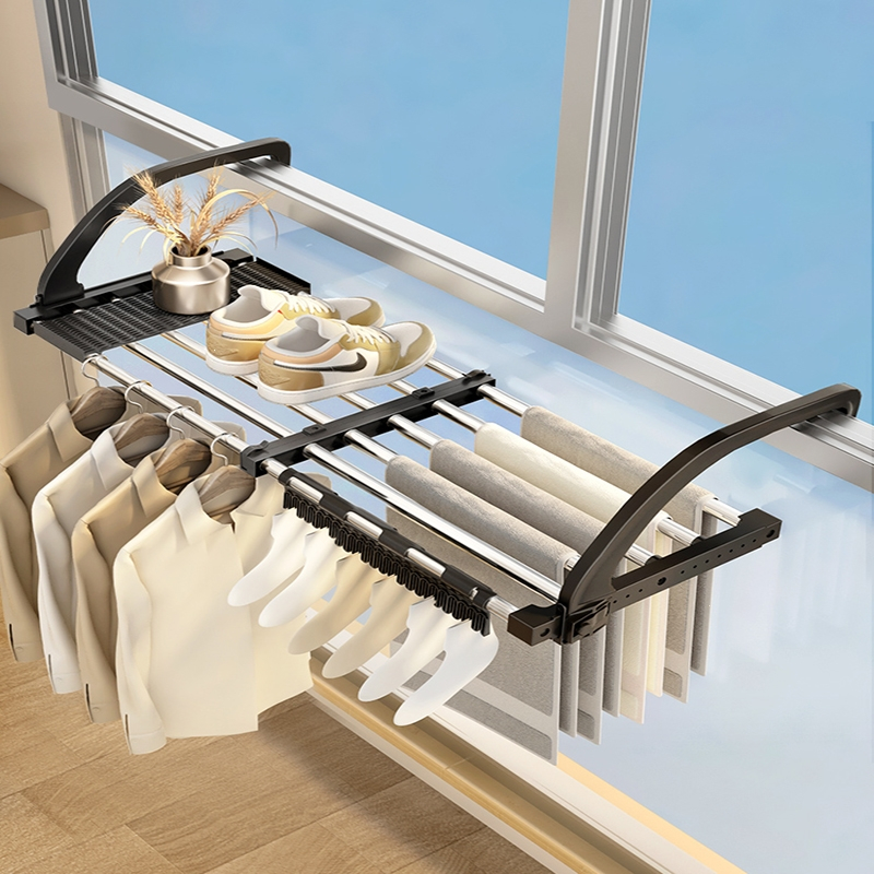 古达晾鞋架窗户晾衣晒鞋窗台凉鞋架子窗外晒袜子室外阳台挂钩护栏