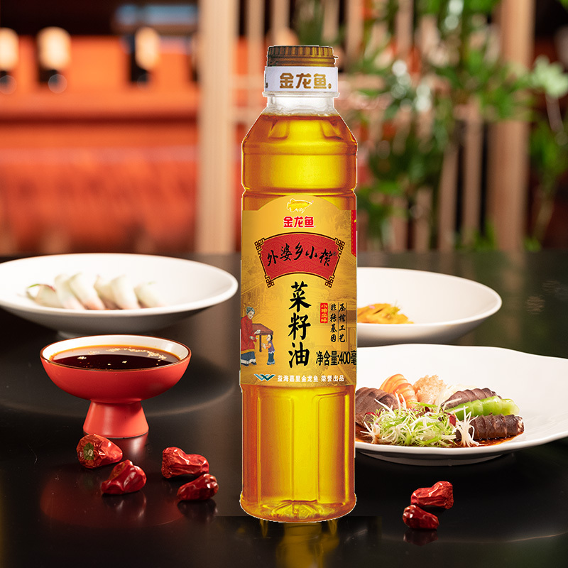 金龙鱼外婆乡小榨菜籽油400ML非转基因家用炒菜烹饪煎炸小瓶