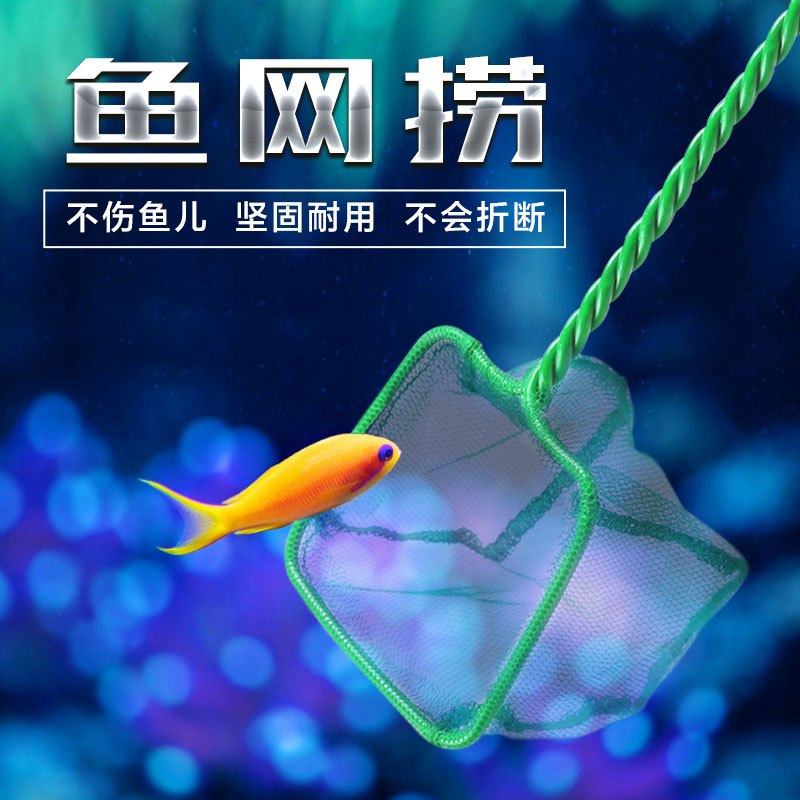 鱼缸鱼捞捞鱼网兜圆方形鱼捞手抄鱼网金鱼热带鱼渔捞水族箱手抄网高清大图