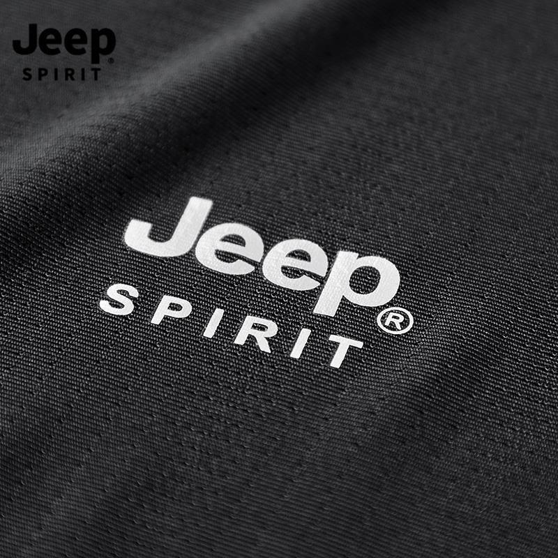 JEEP SPIRIT吉普男士速干圆领短袖T恤户外青年运动半袖打底衫透气简约套头衫男T恤