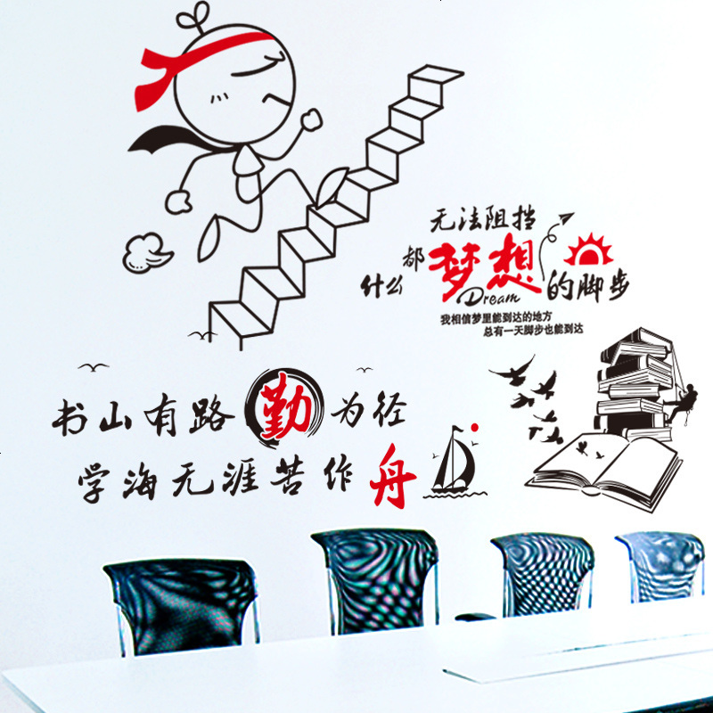 创意励志墙贴纸寝室宿舍装饰教室班级文化墙个性海报墙纸贴画自粘