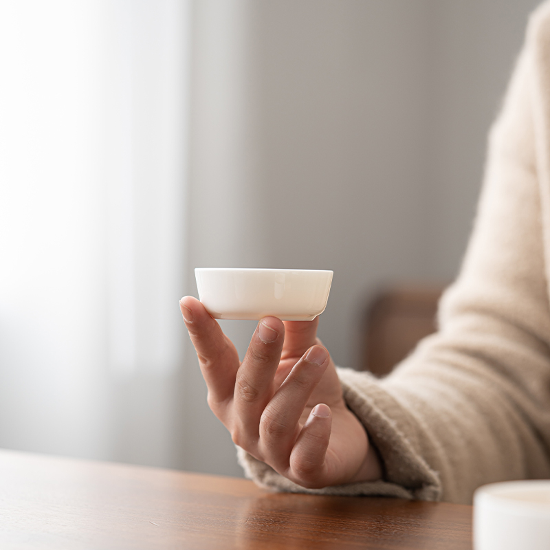 苏氏陶瓷(SUSHI CERAMICS)羊脂玉瓷木柄侧把壶快客杯便捷茶具旅行包