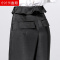 逸阳女裤2020春季新款阔腿裤女花苞腰宽松直筒梭织黑色显瘦长裤女