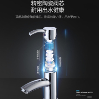法恩莎卫浴卫生间水龙头单孔洗手盆面盆浴室柜F1A1111C精铜冷热水