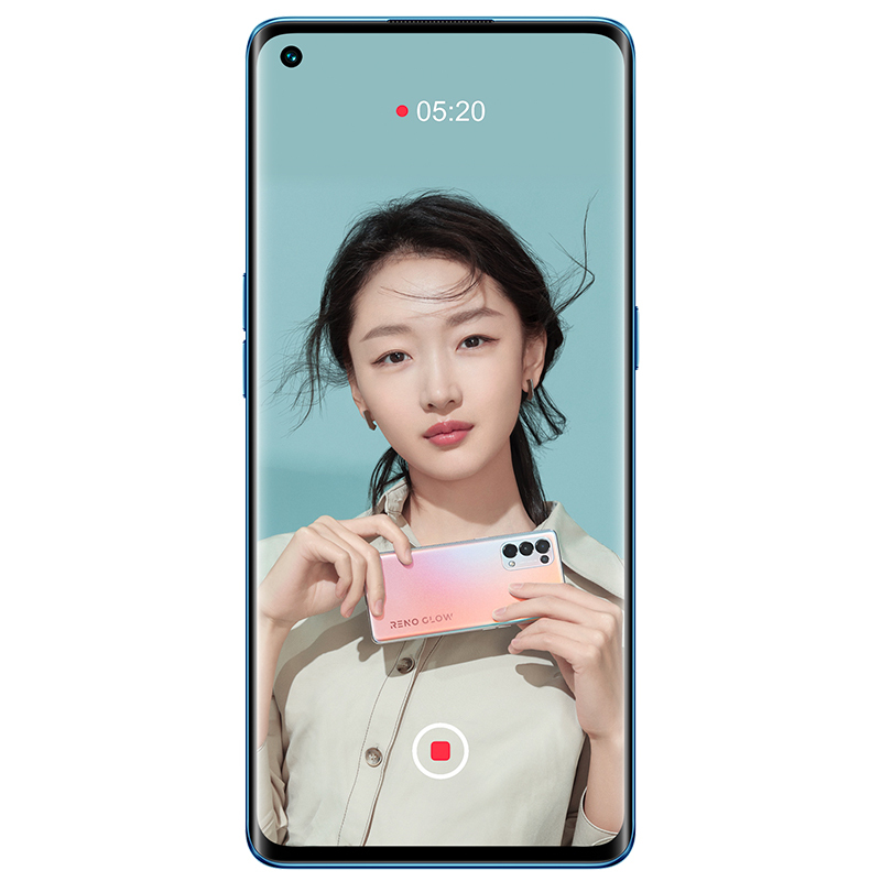 OPPO Reno5 Pro 5G 极光蓝 8GB+128GB 全网通 天玑1000+ 6400万水光人像四摄65W闪充 轻薄机身拍照美颜游戏智能手机