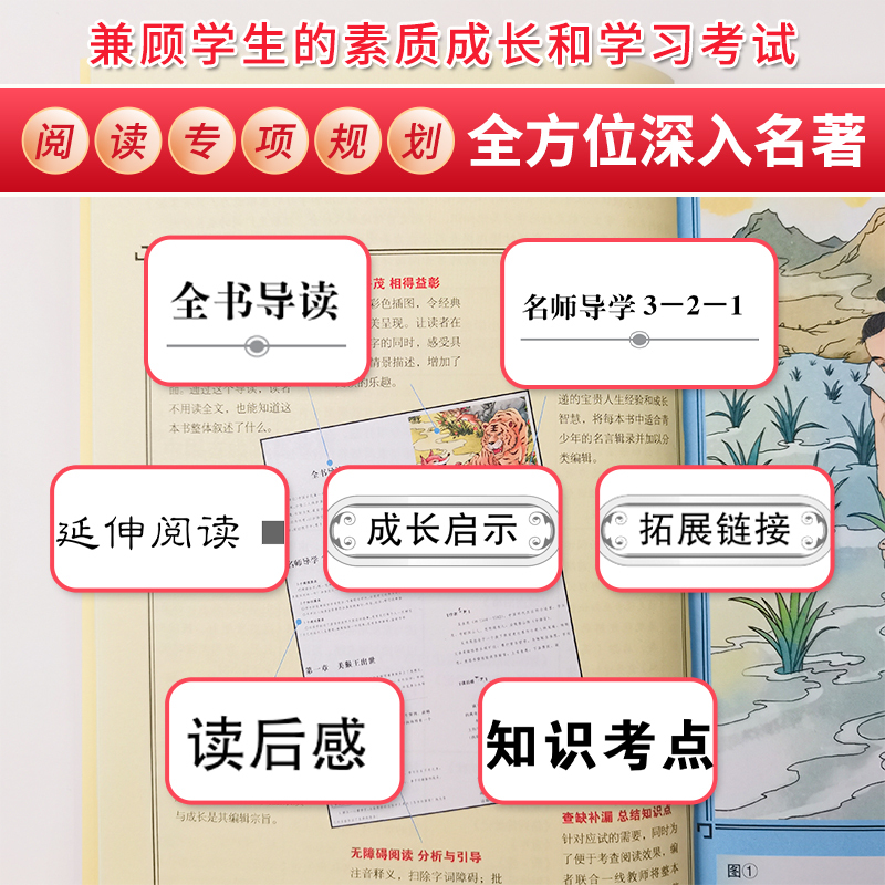 5本]四大名著.小学版 送人物关系图+知识点一本全 [正版]全套6册 十万个为什么小学版四年级下册阅读必读课外书快乐读书