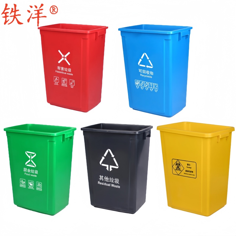 铁洋 塑料分类垃圾桶 10L无盖 个高清大图