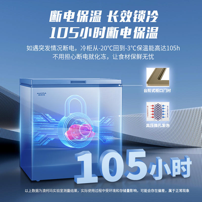 澳柯玛 BC/BD-202DNE 202L家用冷柜顶开冷冻冷藏冰柜升级电脑控温减霜少霜一级能效高清大图