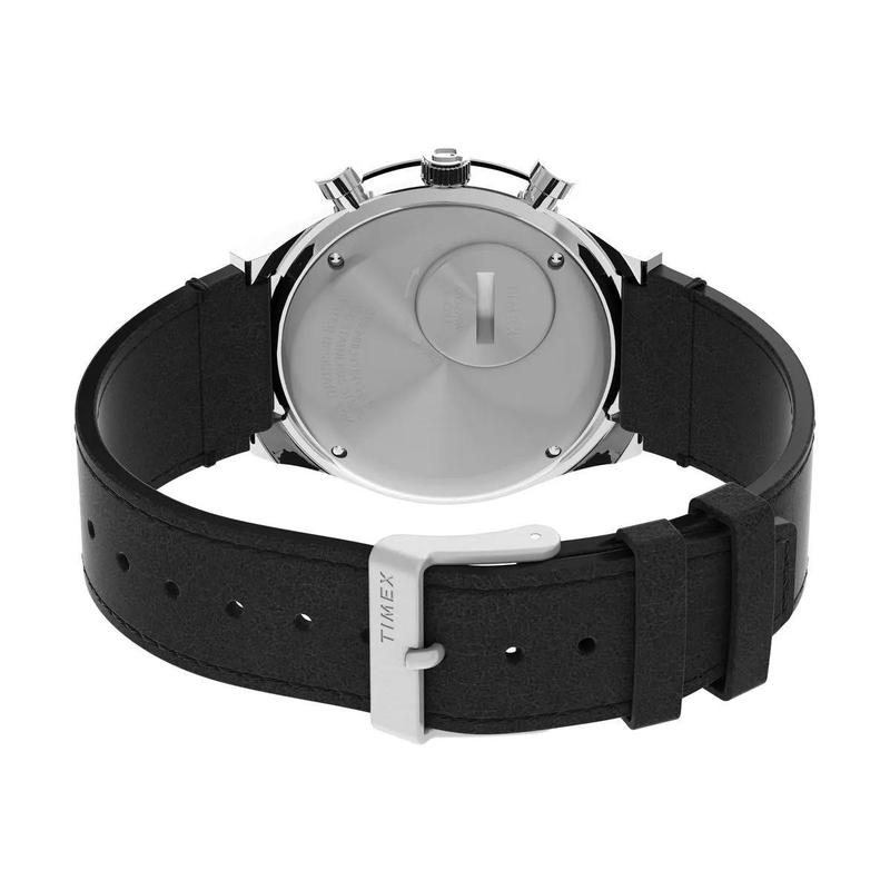 Timex/天美时石英镀膜手表防水米商务休闲百搭黑盘不锈钢表男女款高清大图