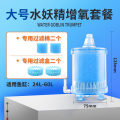 鱼缸水妖精过滤器三合一小型增氧气泵内置静音水族箱吸鱼便分离器 默认尺寸 大号水妖精+专用滤材套装X2