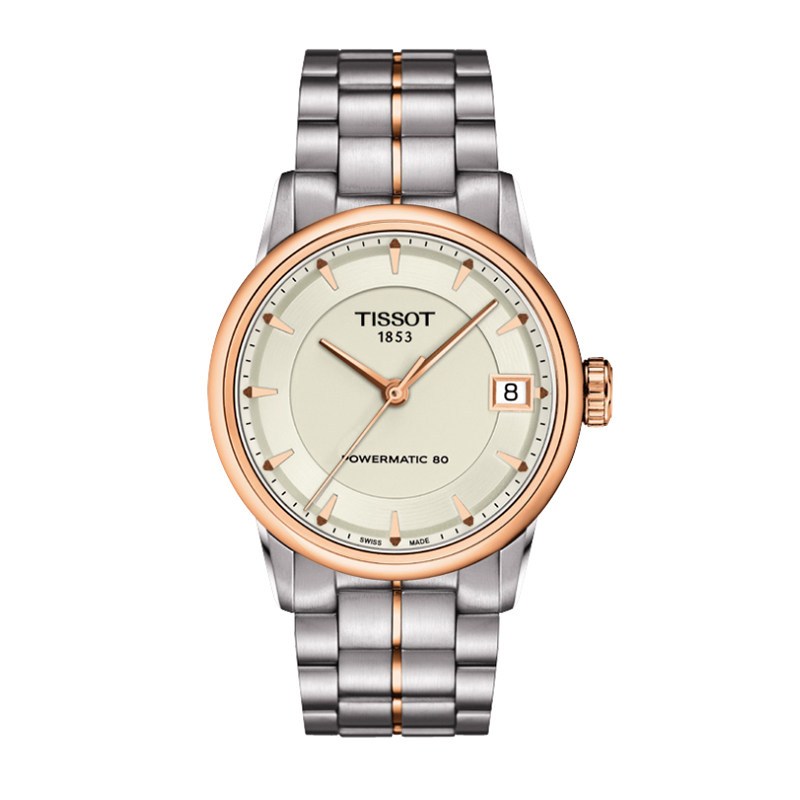 天梭(TISSOT)豪致系列玫瑰间金钢带女士自动机械手表T086.207.22.261.01多款机械表 女金属