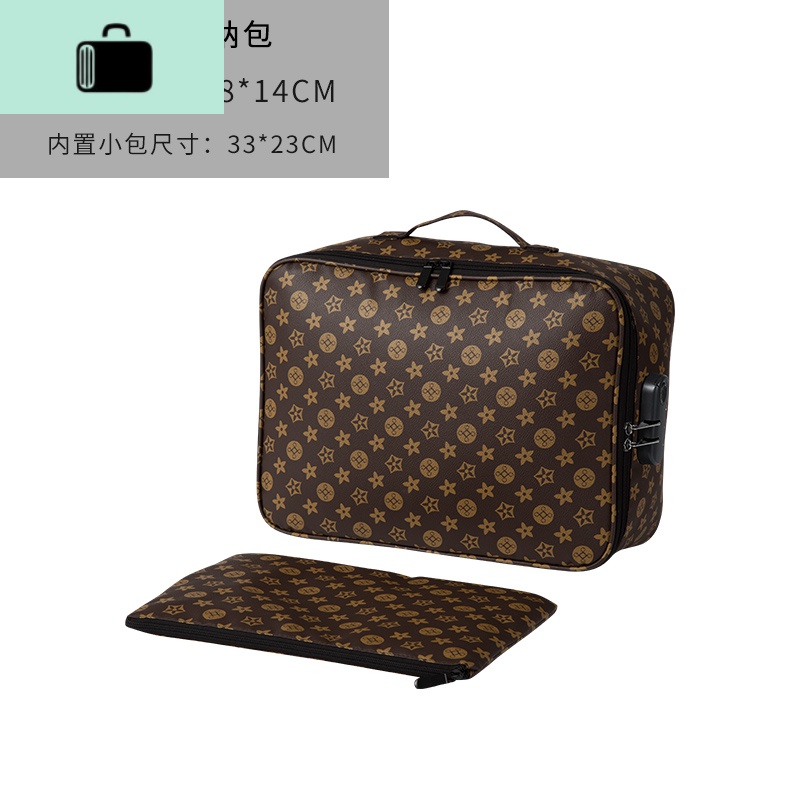 旅行袋多功能手提包密码箱包出差男女宿舍学生行李包旅游防水短途NEWLAKE 咖啡色星星大