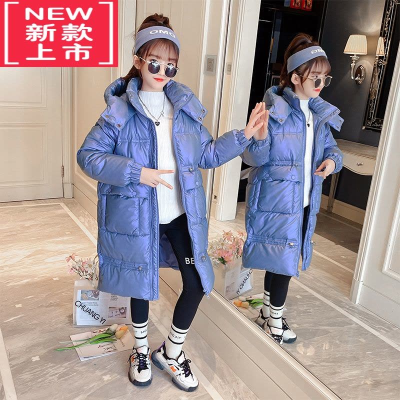 可莉允女童羽绒棉衣2022新款大童女装棉服儿童冬装加厚棉袄12岁长款外套图片