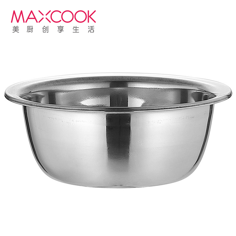 美厨(maxcook)不锈钢盆洗菜盆调料盆 加大加厚味斗32cm 和面拌沙拉腌肉 洗菜篮/盆MCWA807