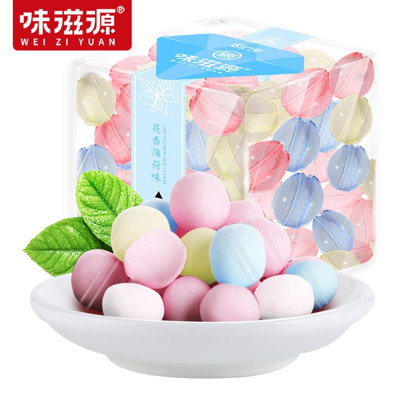 味滋源 花香薄荷糖95g*3罐 颜值香体糖果女网红零食口气清新