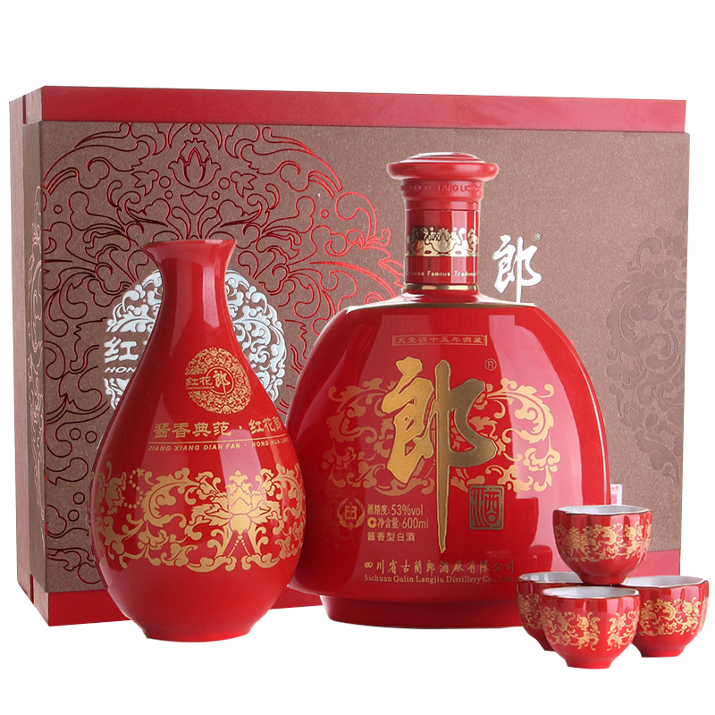 郎酒 53度 （15） 红花郎礼盒 600ml 酱香型 白酒 礼盒 酒界网