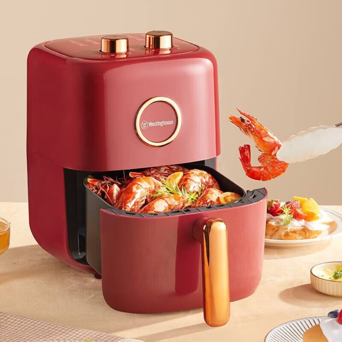 西屋不用翻面家用3L黄金容量空气炸锅智能精准控温多功能低油轻脂煎炸锅 WAF-A386 3L高清大图