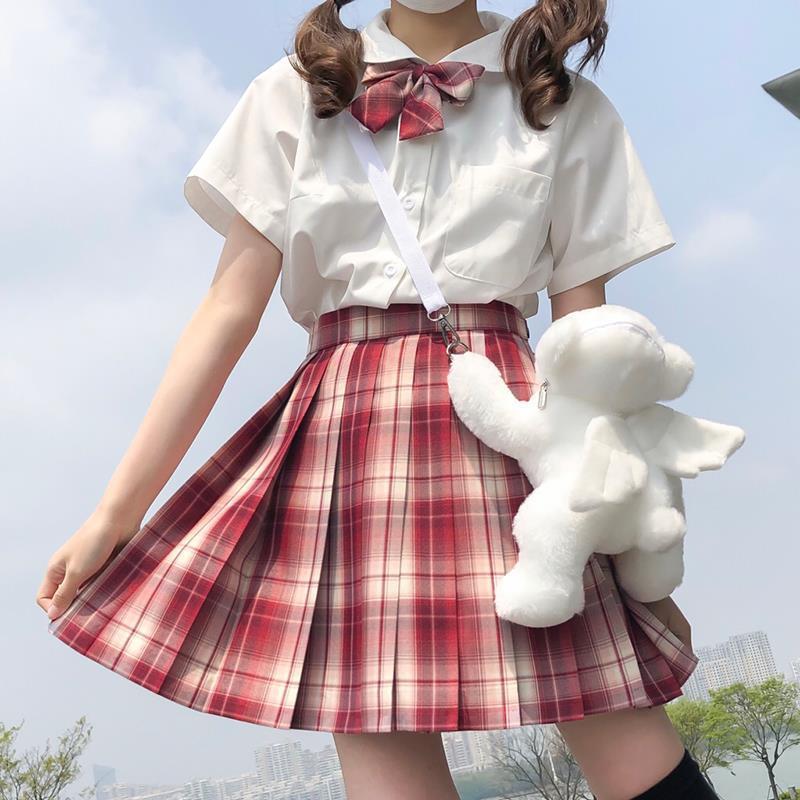 两件套2020夏季新款jk制服樱花布丁日系百褶裙套装女威珺视频