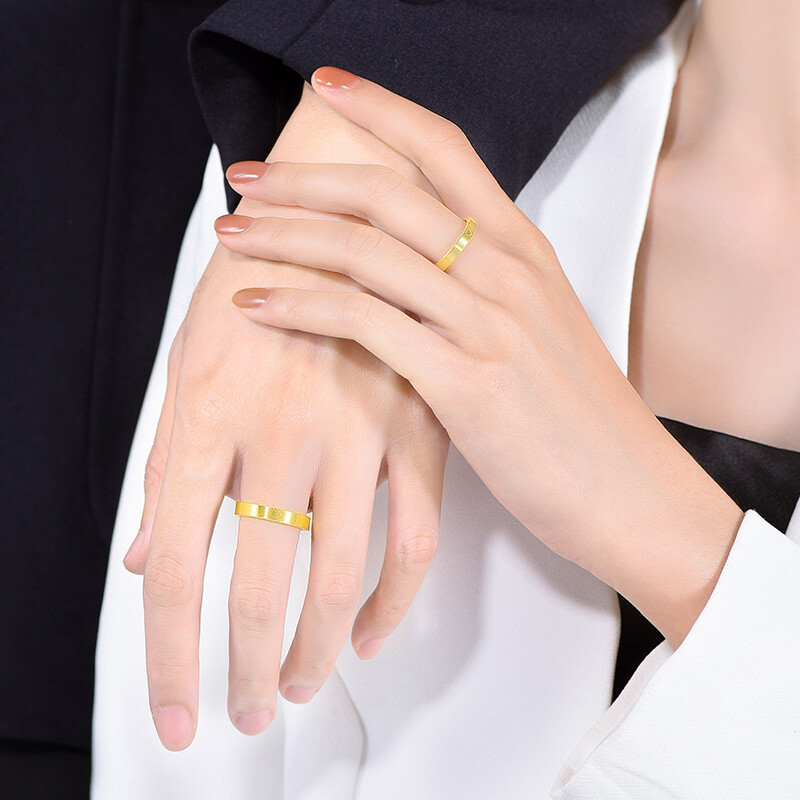 周大福ING系列520时钟足金黄金戒指计价女精品 ( 工费:160元)F222351高清大图