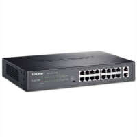 TP-LINK TL-SG1218P 16口全千兆以太网VLAN隔离48V监控AP供电模块PoE交换机