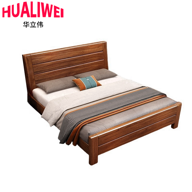 华立伟实木床1.8米张高清大图