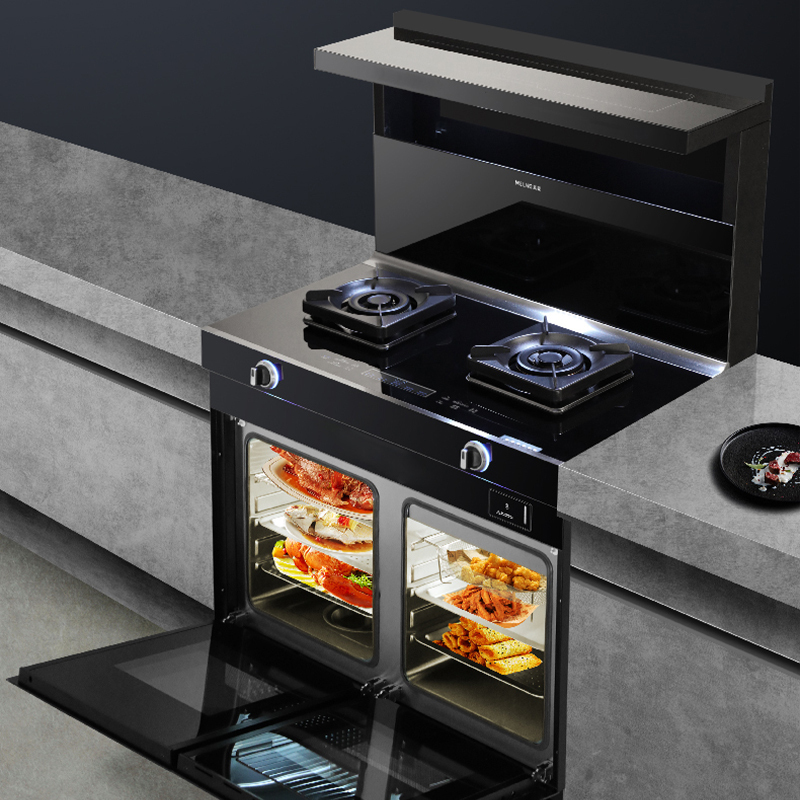 美菱(meling) jjzy-myz60 )蒸烤独立一体集成灶 不沾油涂层机身 十二