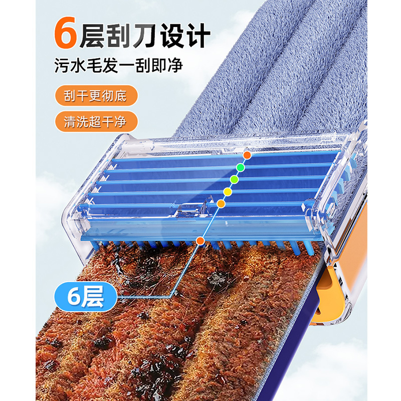 美添乐免手洗平板拖把家用一拖净2024新款吸水拖墩布懒人拖地神器