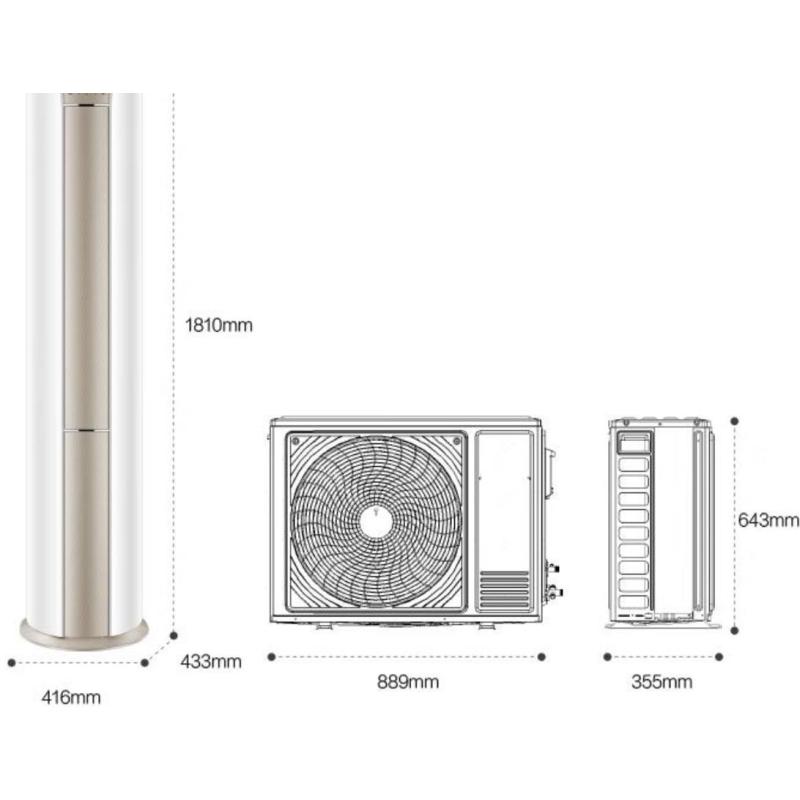 海尔(Haier) KFR-72LW/A2KDB81U1 一级能效变频圆柱柜机 3匹