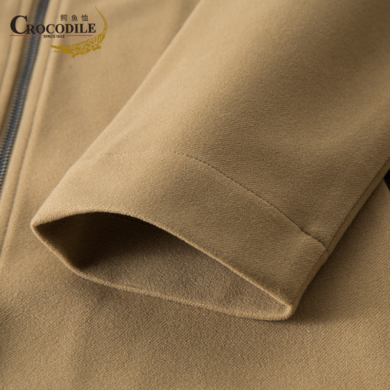 鳄鱼恤CROCODILE 男士夹克秋冬长袖商务休闲拉链外套高清大图