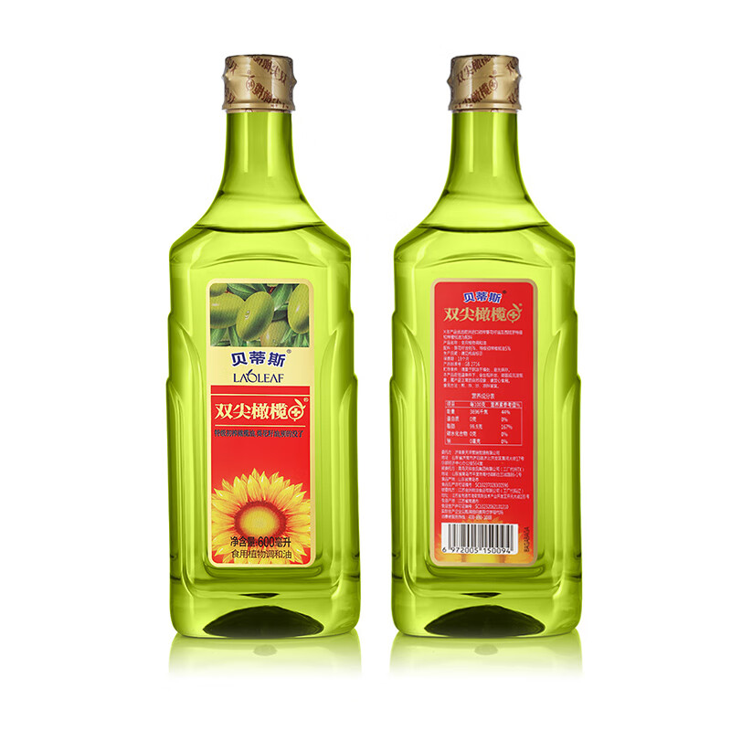 贝蒂斯 食用植物调和油(葵花橄榄)600ml*2礼盒HC高清大图